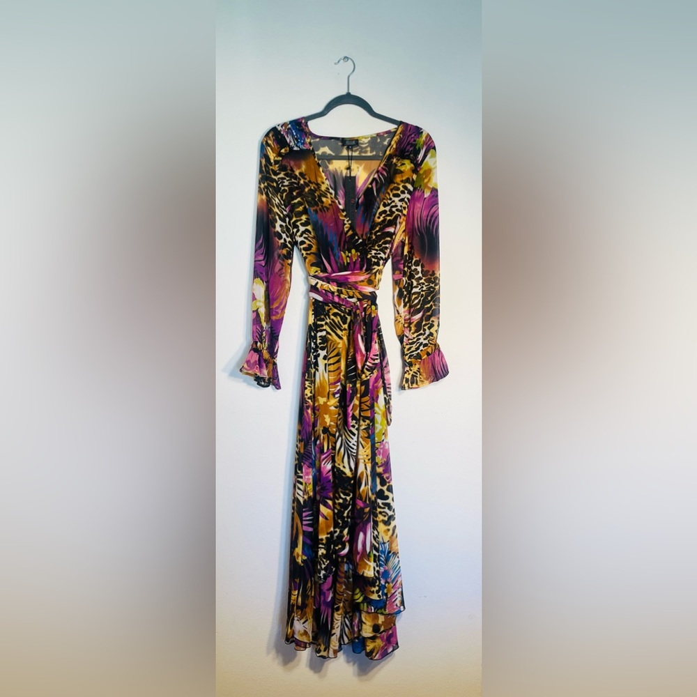 Beautiful SpyZone Exchange Long Sleeve Maxi Dress Animal Print Size M